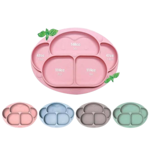 Khay ăn dặm silicon kèm nắp Ange (nhiều màu)